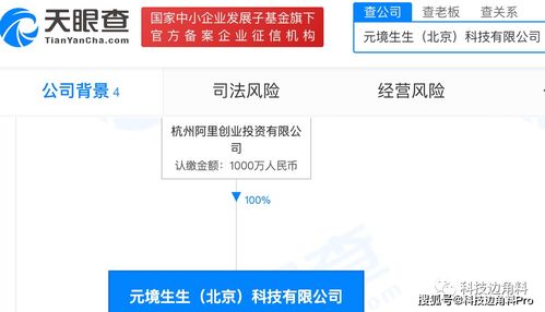 阿里巴巴成立北京元境生生科技公司，布局應(yīng)用軟件服務(wù)與軟件開(kāi)發(fā)領(lǐng)域